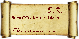 Serbán Krisztián névjegykártya