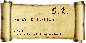 Serbán Krisztián névjegykártya